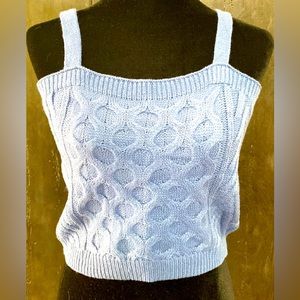 Shein blue Crop Knit Tank Top with bag - size small